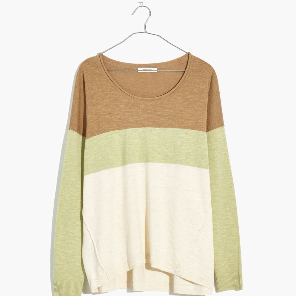 Madewell Palmdale Pullover Sweater in Colorblock Stripe Summer Sweater Small
